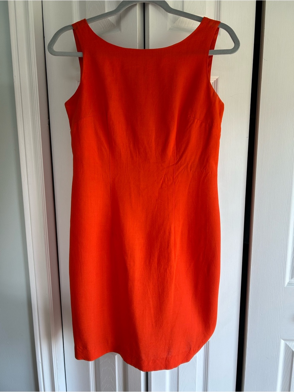Jessica Howard Bold Orange Sleeveless Midi Sheath Dress